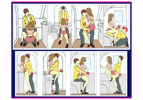 sex in an airplane toilet Sex in an airplane toilet
