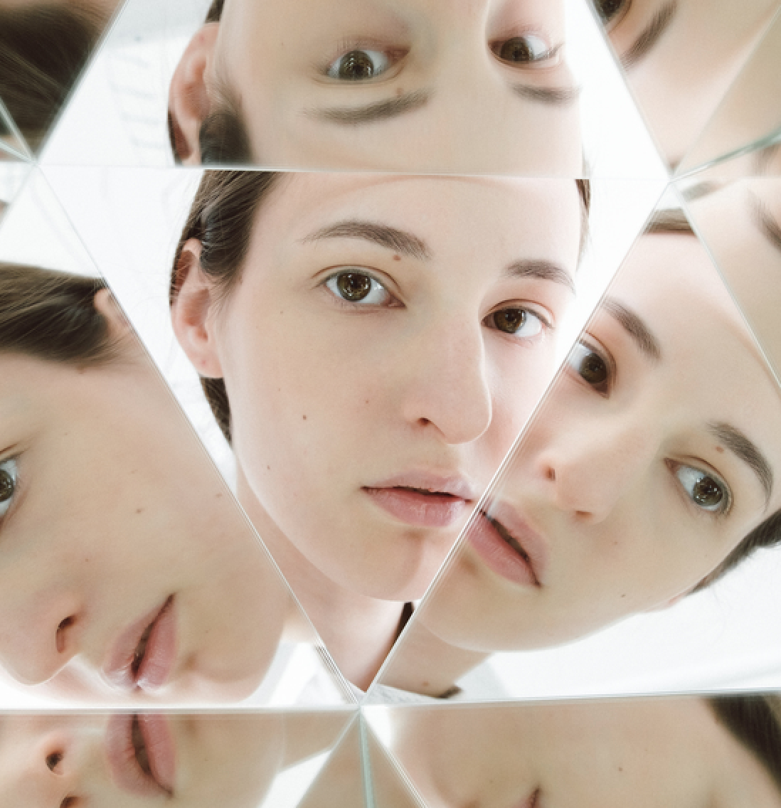 face with multiple reflections