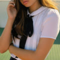 Sexy Schoolgirl on Tennis Court