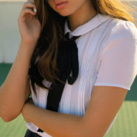 Sexy Schoolgirl in white collared shirt