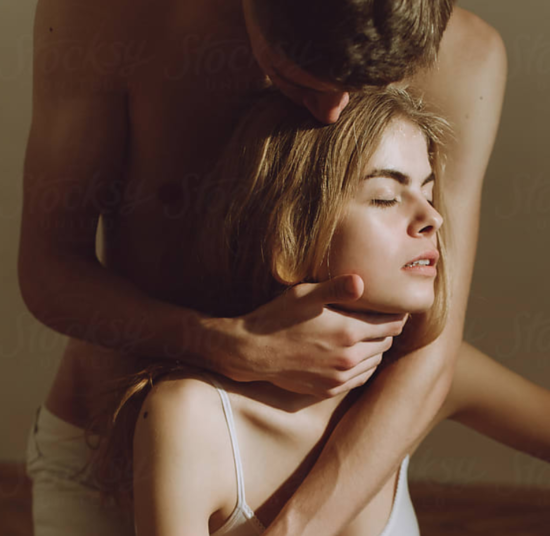 couple in love in moody lighting