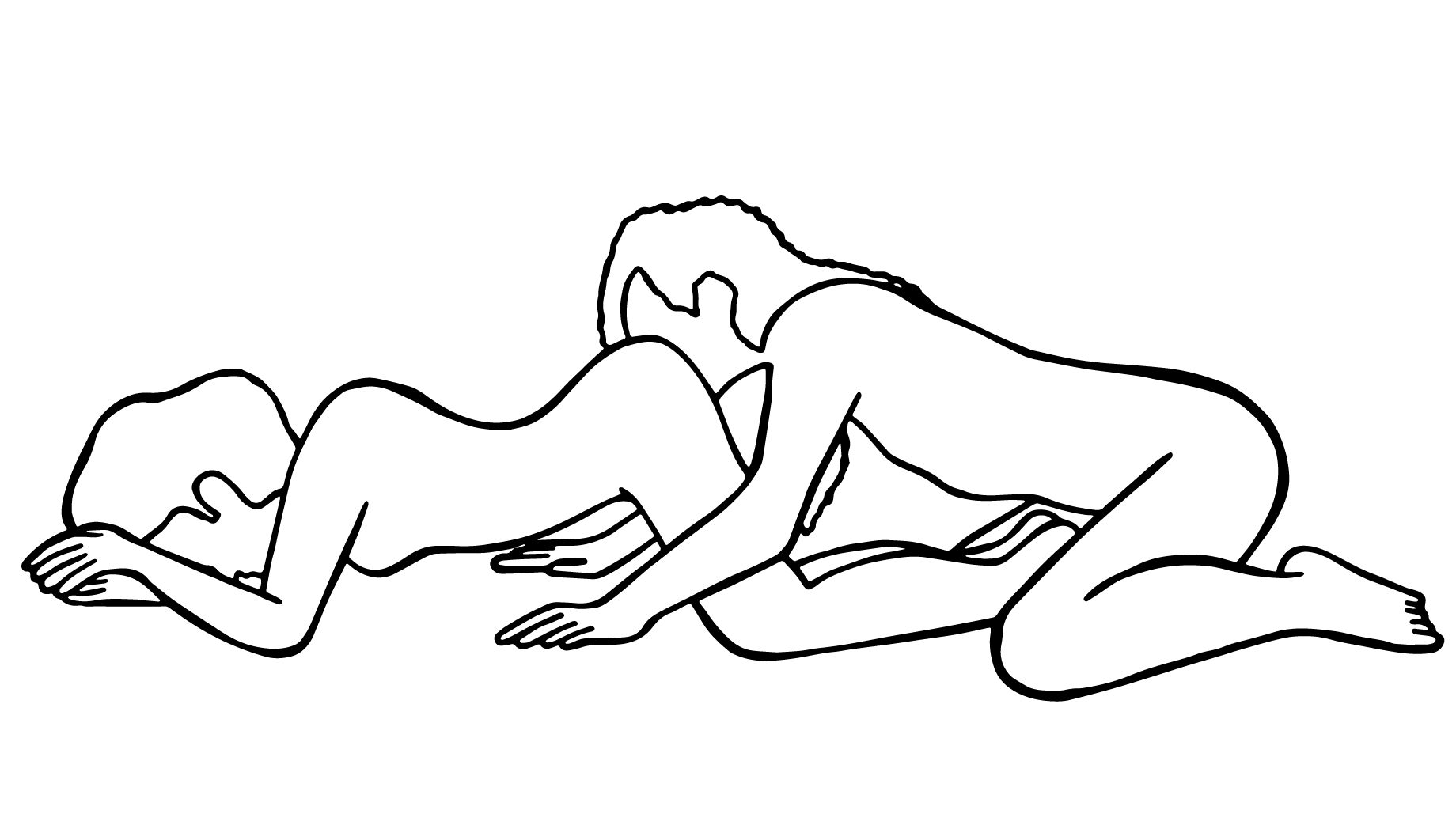 Illustration of doggy style oral sex position