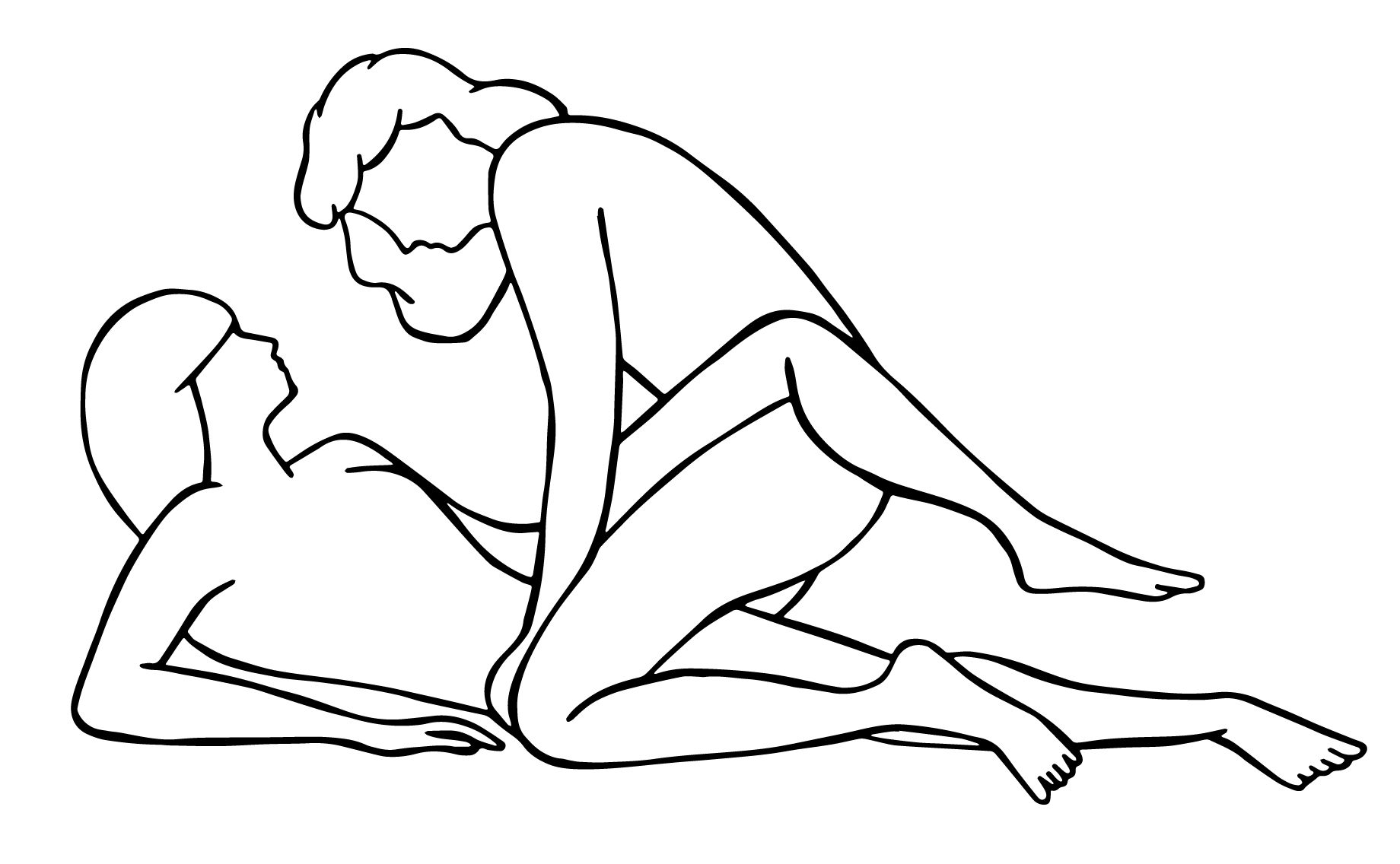 illustration of the pretzel sex position