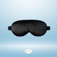 Silk Eye Mask from Amazon prime on gradient light blue background with SWE lips logo in bottom center